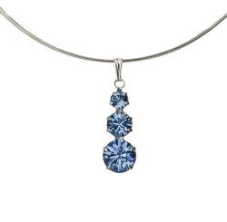 Kristallwerk, Damen Omegareif 925 Silber mit SWAROVSKI ELEMENTS Anhänger in der Farbe Crystal Light Sapphire von Kristallwerk