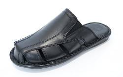 141 - Herren Pantoletten/Sandalen aus Leder für den Sommer - Schwarz 42 von Kristian Shoes