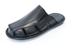 141 - Herren Pantoletten/Sandalen aus Leder für den Sommer - Schwarz 43 von Kristian Shoes
