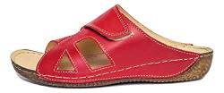 400 - Damen Sandalen Pantoletten aus Leder für den Sommer Rot 37 von Kristian Shoes