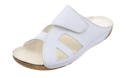 Kristian Shoes 400 - Damen Sandalen Pantoletten aus Leder für den Sommer Weiß 39 von Kristian Shoes