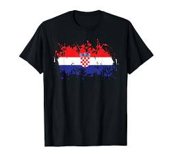 Kroatien Flagge Hrvatska Land Kroate Kroatisch Deko Croatia T-Shirt von Kroatische Fahne Wappen Kroatin Zagreb Fun Europa