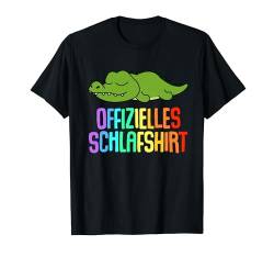 Offizielles Schlafshirt Pyjama Nachthemd Krokodil Geschenk T-Shirt von Krokodil Fun Geschenkidee Langschläfer Faulenzer