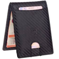 Kronenschein® Slim Wallet mit RFID Schutz I Geldbörse Herren & Damen klein I Portmonee mit Geldklammer I Mini Geldbeutel I Kartenetui I Karten Portemonnaie I Kreditkartenetui von Kronenschein