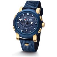 Kronsegler Automatikuhr Mariana Trench KS738go-bl PU-Nylonband 46 mm, 24H-Anzeige als Kompassrose gestaltet von Kronsegler