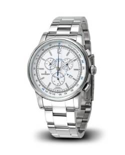 Kronsegler Herren Chronograph Poseidon Stahl-Weiss mit Stahlband von Kronsegler