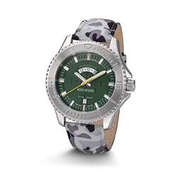 Kronsegler Mission Impossible H3 Tritium Uhr Stahl-Gruen Lederband Camouflage von Kronsegler