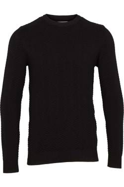 Kronstadt Carlo Fitted Body Sweatshirt Rundhals schwarz, Einfarbig von Kronstadt