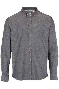 Kronstadt Dean Slim Fit Flanellhemd grau, Einfarbig von Kronstadt