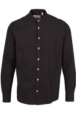 Kronstadt Dean Slim Fit Flanellhemd schwarz, Einfarbig von Kronstadt