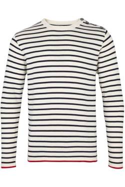 Kronstadt Oscar Slim Fit Pullover weiss, Gestreift von Kronstadt