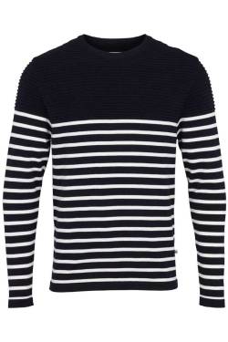 Kronstadt Regular Fit Sweatshirt Rundhalsmarine, Gestreift von Kronstadt