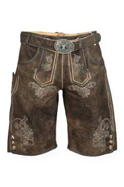 Krüger - Herren Lederhose mit Gürtel, Helios(Artikelnummer: 99611), Größe:48, Farbe:Stein (7) von Krüger Dirndl