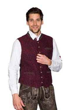 Krüger Herren Trachten Weste, Modell: Romeo, Art.-Nr. 094501-0-0090, 56, rot von Krüger Dirndl