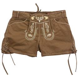 Krüger Damen Trachten Shorts Hotpants Trachtenhose, Farbe:braun/Natur;Größe:40 von Krüger