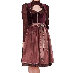 Krüger Dirndl Vreni 60er Länge Bordeaux | Samt-Dirndl schlicht elegant Gr 48 von Krüger