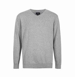 Krumba Herren Baumwolle Übergroß V-Ausschnitt Klassik Pullover 3XL Grau von Krumba