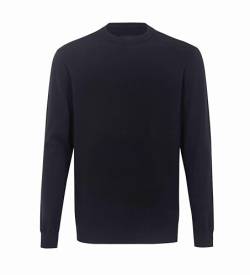 Krumba Herren Crewneck Polo Pullover: Langarm Pulli mit Zopfmuster aus Baumwolle Waffelstrick Leichter lässiger Sweatshirt Schwarz XL von Krumba