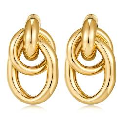Kryzalite® Goldene geometrische Tropfen-Ohrringe für Damen, OhrringeTropfen-Ohrringe für Damen mit Geschenkbox – zum Verschenken geeignet von Kryzalite