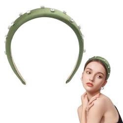 Kryzalite® Grüner Strass-Reifen aus Satinstoff - Hübscher & weiblicher Haarschmuck für den täglichen Gebrauch oder zur Gesichtsreinigung von Kryzalite