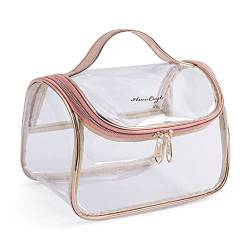 Transparent Kosmetiktasche, Packungen Transparente wasserdichte Kosmetiktasche mit Reißverschluss, Tragbare PVC klar Kosmetik Make-up Tasche Tasche für Urlaub, Reise, Badezimmer,Grosse Kapazität von Ksopsdey