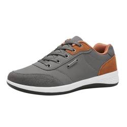 Bergxperten Schuh Herren: Elegant Atmungsaktiv Outdoor Laufschuhe Turnschuhe mit Schnürung Orthopädische Extra Breit Flach Freizeitschuhe Leder Sneaker Leicht Running Walkingschuhe Sportschuhe von Kswlwccpp