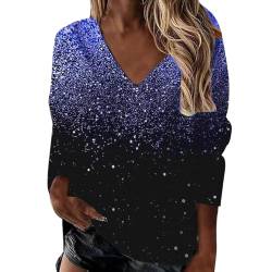 Festliche Blusen Damen, Weiß Elegant Sexy Silvester Outfit Pailletten Oberteil Modern Casual mit Glitzer Glitzer Shirt Glitzer Oberteile Herbst Winter Große Größen Langarm Tunika Festliche Blusen von Kswlwccpp