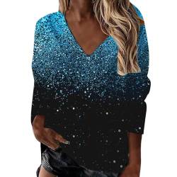 Festliche Blusen Damen, Weiß Elegant Sexy Silvester Outfit Pailletten Oberteil Modern Casual mit Glitzer Glitzer Shirt Glitzer Oberteile Herbst Winter Große Größen Langarm Tunika Festliche Blusen von Kswlwccpp