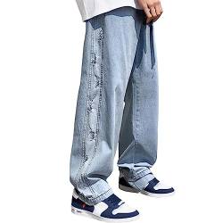 Herren Jeans Baggy Y2k Hip Hop Jeanshose Streetwear Skateboard Jeans Teenager Jungen Loose Fit Pants Classic Regular Hosen Vintage Denim Hosen Gerades Bein Gewaschene Baggy Jeans von Kswlwccpp