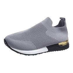 Kswlwccpp Laufschuhe Damen: Running Mesh Atmungsaktiv Sportschuhe Weite H Schwarz Turnschuhe Weich Ohne Schnüren Sportlich Freizeitschuhe Elegant Bequem 37-42 Damen Sneaker Outdoor Laufschuhe von Kswlwccpp