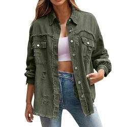 Kswlwccpp Pinke Jacke Damen, Oversize Boyfriend Ripped Elegant Übergangsjacke Damen-Jacken Günstig Lang Stretch Frühling Jeans Jacken Denim Jacket Tailliert Vintage Jeansjacke Jeansmantel von Kswlwccpp