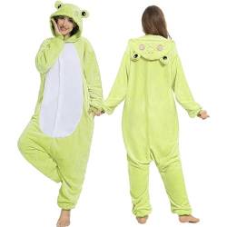 Kswlwccpp Tierkostüme für Erwachsene Flanell Animal Overall Große Größen Onesie Kuschelanzug Lang Flauschig Winter Einteiler Tieroutfit Schlafanzug Kuschelig Warm Fleece Lustig Jumpsuit Plüsch Pyjama von Kswlwccpp