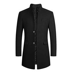 Kswlwccpp Winter Mantel Herren, 4Xl Tailliert Zweireihig Herren-Mäntel Männer Jacken Warm Outdoor Wintermantel Kurzmantel Kurz Stehkragen Slim Fit Wolle Wollmantel Trenchcoat von Kswlwccpp