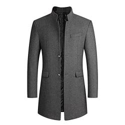 Kswlwccpp Winter Mantel Herren, 4Xl Tailliert Zweireihig Herren-Mäntel Männer Jacken Warm Outdoor Wintermantel Kurzmantel Kurz Stehkragen Slim Fit Wolle Wollmantel Trenchcoat von Kswlwccpp