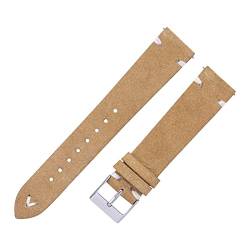 Ktrshan Leder -Uhren -Bänder 18/20mm Leder Watch -Träger Wildleder -Uhrenbandgürtel, Beige, 20mm von Ktrshan
