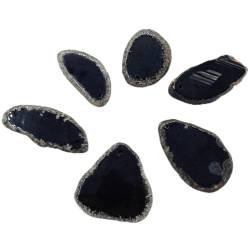 KuRkur 1 Stück polierte unregelmäßige Achatscheibe, Brasilien-Stein, DIY-Anhänger for Aufhängen, Dekor Natürliche Kristalle (Color : Black Agate, Size : 40-55mm) von KuRkur