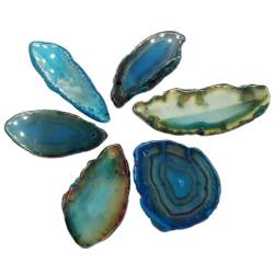 KuRkur 1 Stück polierte unregelmäßige Achatscheibe, Brasilien-Stein, DIY-Anhänger for Aufhängen, Dekor Natürliche Kristalle (Color : Blue Agate, Size : 40-55mm) von KuRkur