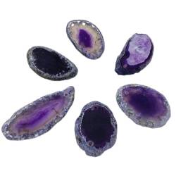 KuRkur 1 Stück polierte unregelmäßige Achatscheibe, Brasilien-Stein, DIY-Anhänger for Aufhängen, Dekor Natürliche Kristalle (Color : Purple Agate, Size : 40-55mm) von KuRkur
