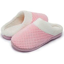 Kuako Hausschuhe Damen Winter Wärme Memory Foam Pantoffeln Bequem Plüsch rutschfeste Leicht Slippers Indoor von Kuako