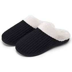 Kuako Hausschuhe Damen Winter Wärme Memory Foam Pantoffeln Bequem Plüsch rutschfeste Leicht Slippers Indoor von Kuako