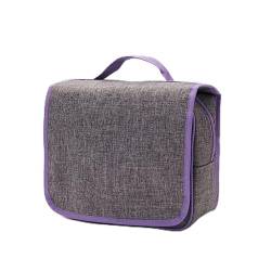 Kationische wasserdichte Reise-Waschtasche mit großem Fassungsvermögen, tragbare tragbare Kosmetiktasche für Männer und Frauen (grau lila) von Kuangzee