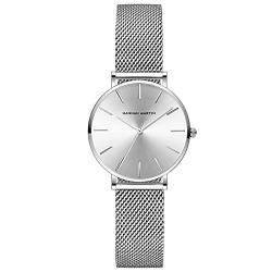 Kubagom Damen Armbanduhr Analog Quarz Edelstahl Wasserdicht Mesh Ultradünne 32mm von Kubagom