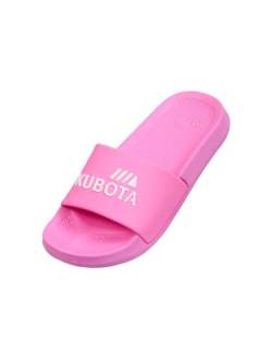 Kubota Badelatschen Damen für Sauna – Strand und Badeschuhe – Badeschlappen für Dusch – Anti Rutsch Badelatschen - Wasserdicht Badesandalen - Electric Pink 37 von Kubota