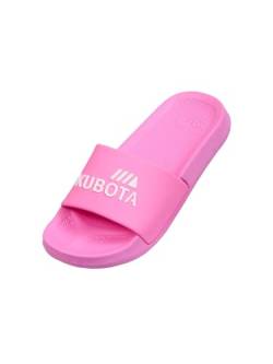 Kubota Badelatschen Damen für Sauna – Strand und Badeschuhe – Badeschlappen für Dusch – Anti Rutsch Badelatschen - Wasserdicht Badesandalen - Electric Pink 38 von Kubota