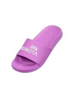 Kubota Badelatschen Damen für Sauna – Strand und Badeschuhe – Badeschlappen für Dusch – Anti Rutsch Badelatschen - Wasserdicht Badesandalen - Electric Violet 39 von Kubota