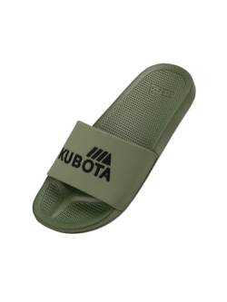 Kubota Badeschuhe Herren, Badelatschen, Badeschlappen für den Pool Dusch und Sauna Schuhe, Rutschfest, Leicht und Elastisch Pantoletten, Sommer Sandalen - Khaki 45 von Kubota