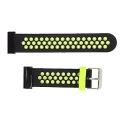 Kufoo Silikon-Sportbänder, Einfache Installation, Ersatz-Armband, Edelstahlstift für Smartwatch (Schwarz Grün) von Kufoo