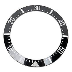 Kufoo Uhrenlünettenring, 40 Mm Ersatzzubehör, Glatte, Leuchtende Perle, Modischer Lünetteneinsatz für Uhrmacher für zu Hause (Weißer Charakter, schwarzer Rücken) von Kufoo