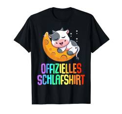 Offizielles Schlafshirt Pyjama Nachthemd Kuh Kalb Geschenk T-Shirt von Kuh Kalb Fun Geschenkidee Langschläfer Faulenzer