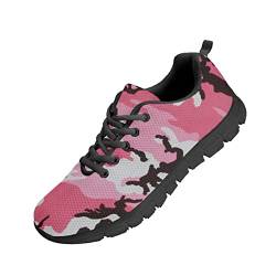 Kuiaobaty Damen Sportschuhe Leichte Krankenschwester Arbeitsschuhe Tier Blumen Camo Muster Sneakers für Tanz Frauen Turnschuhe, Camouflage Pink, 42 EU von Kuiaobaty